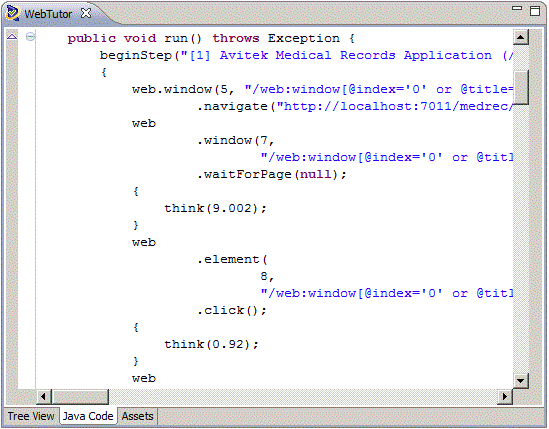 Script Java Code View