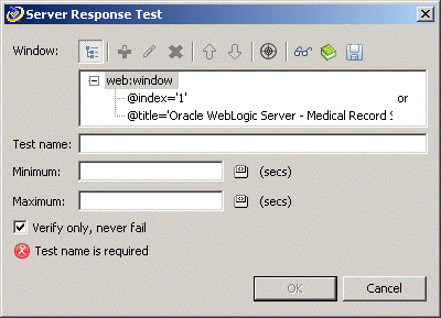 Server Response Test Properties Dialog Box