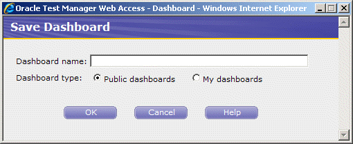 Save Dashboard Dialog Box