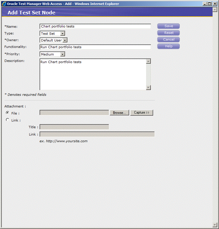 Add Test Set Node Window with Sample Data