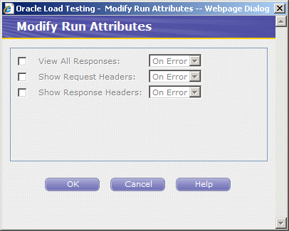 Modify Run Attributes dialog box Modify Run Attributes dialog box