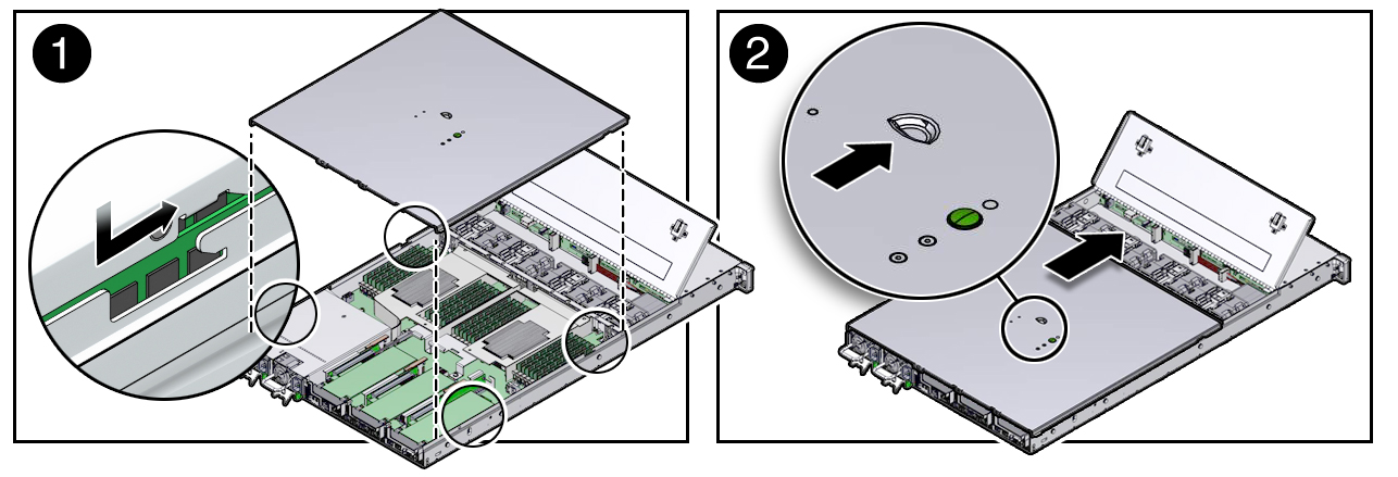 image:Figure showing how to install the controller top cover.