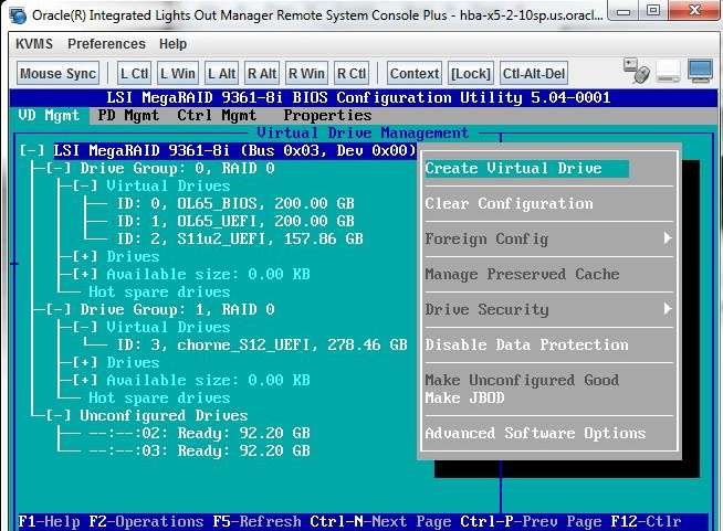 image:Figure illustrant l'option de menu Create Virtual Drive.