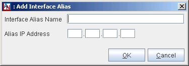 This screenshot shows the Add Interface Alias window in App Net Manager.