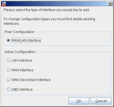 This screenshot shows the Add Interface window in App Net Manager.
