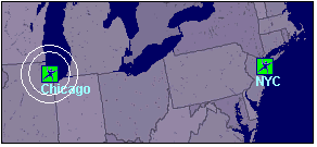 This screenshot shows the first location partner marked on the map.