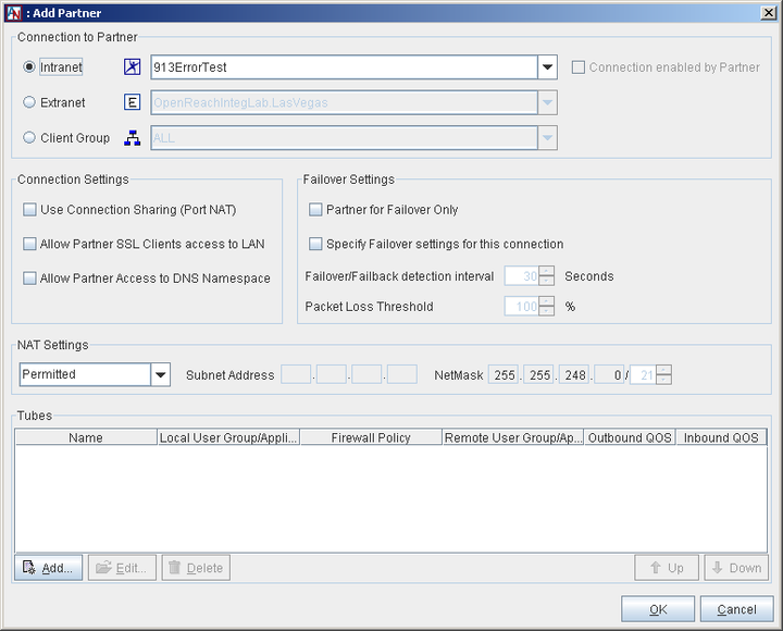This screenshot shows the Add Partner window in the Location form.
