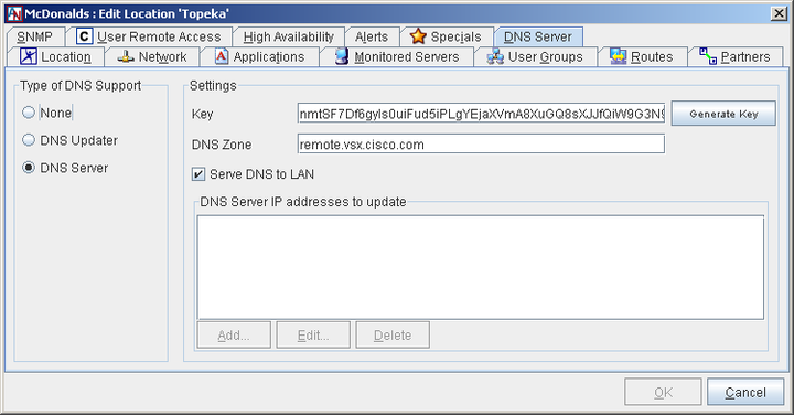 This screenshot shows the DNS Server tab with DNS Server selected in App Net Manager.