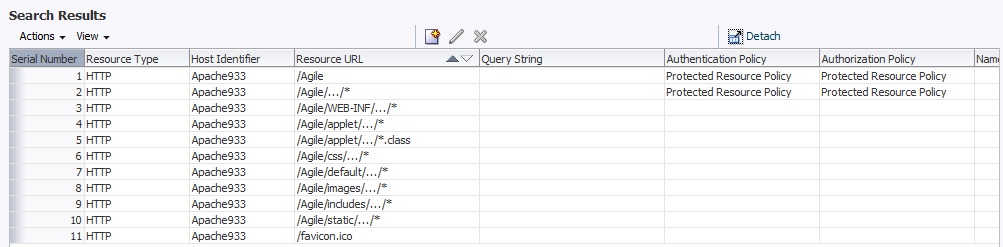 Screenshot list of resources to add; WebGate Agent