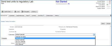 Calendar attribute on PPM task