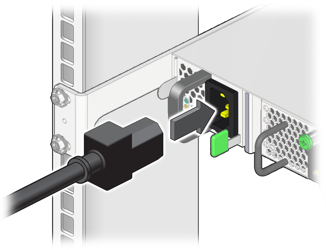 image:Figure shows plugging in the power cords.