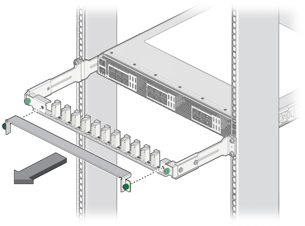 image:Figure points to two inner green thumbscrews