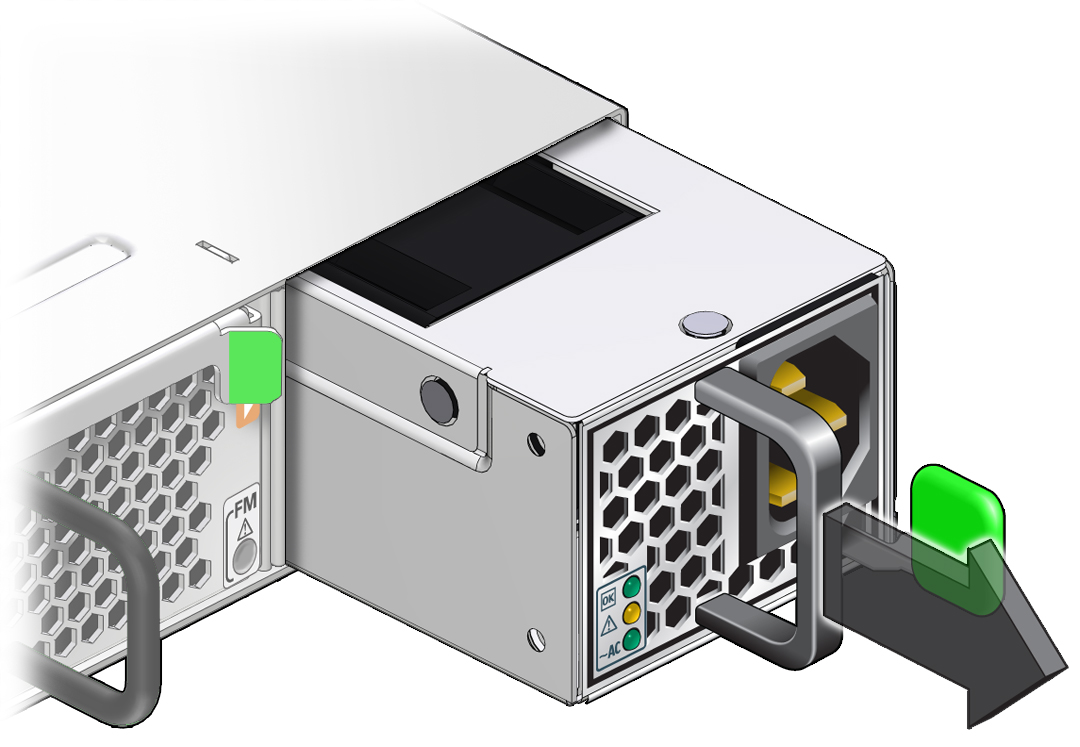 image:Figure shows the power supply being removed.
