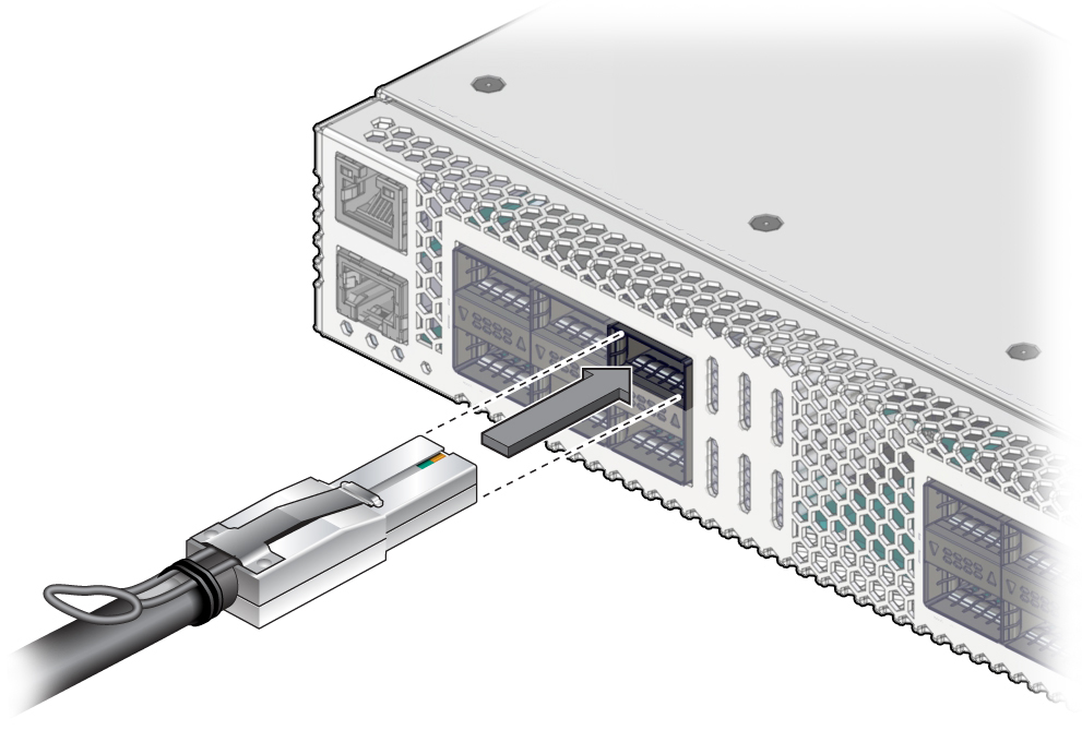 image:Figure shows the cable connector is pushed straight into the socket.