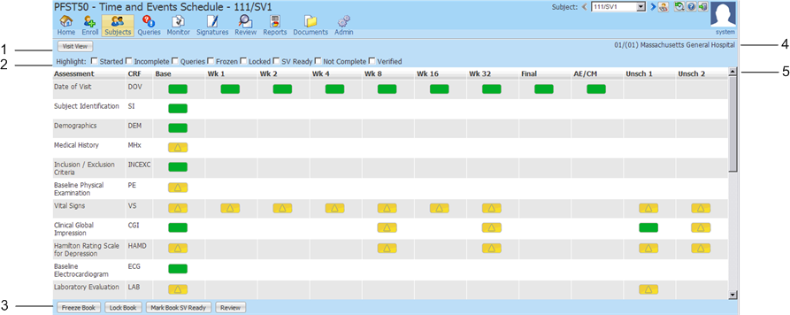 Graphic. Time and Events Schedule Form view components. Surrounding text describes 146839.bmp.