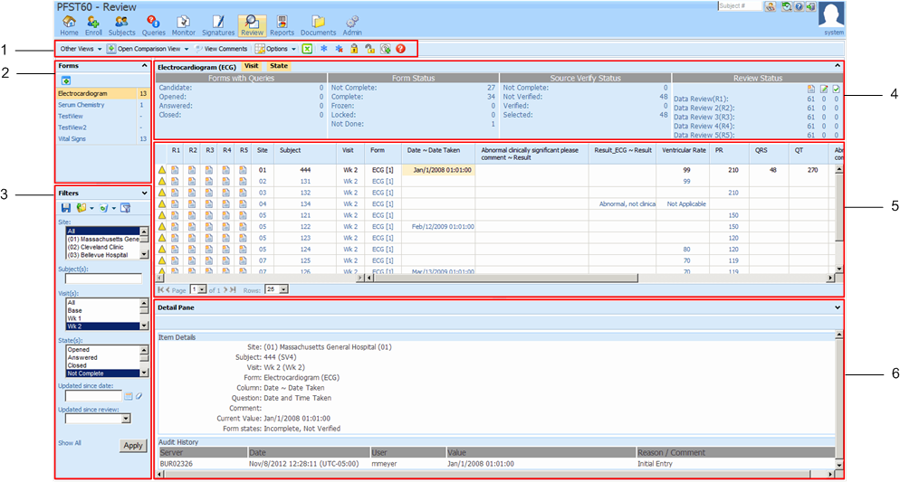 Graphic. Data Viewer Record Listing View components. Surrounding text describes 180316.bmp.