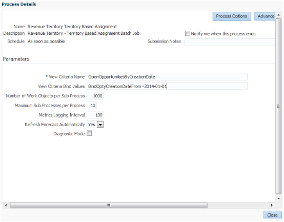 Image of Process Details page
