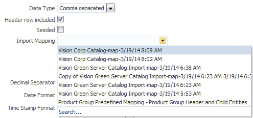 Source File area of import UI