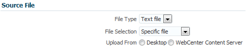 Source File region of file-based import UI