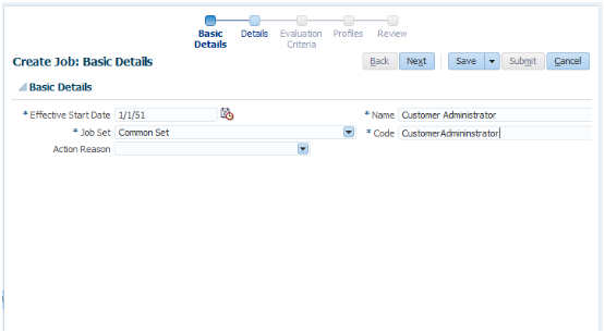 Create Job: Basic Details