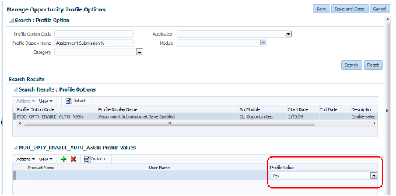 Profile Values field