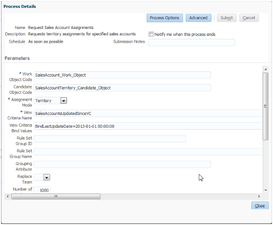 Process Details page