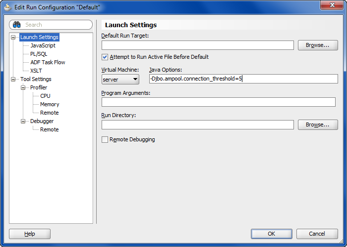 Launch setting for application module connection threshold