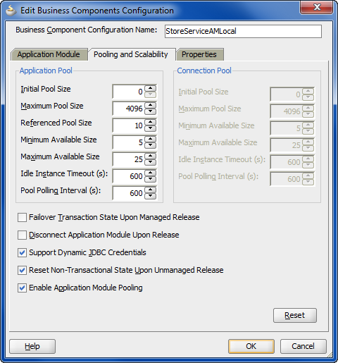 Pooling and Scalability tab