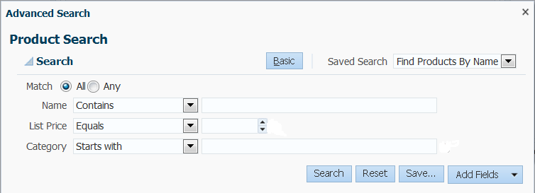 Advanced mode query