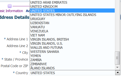 inputComboboxListOfValues dropdown list.