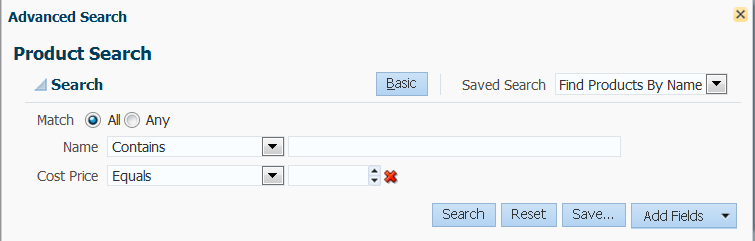 Delete search criteria
