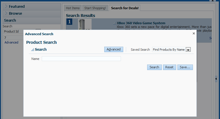 FOD advanced search dialog