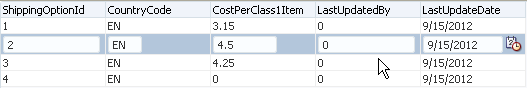 Table where row has to be clicked to be editable