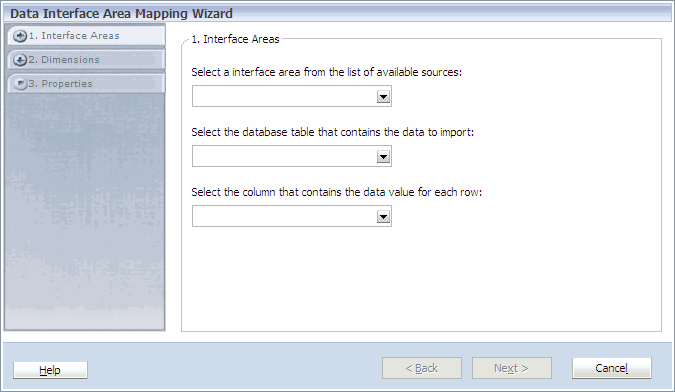 Data Interface Area Mapping Wizard.