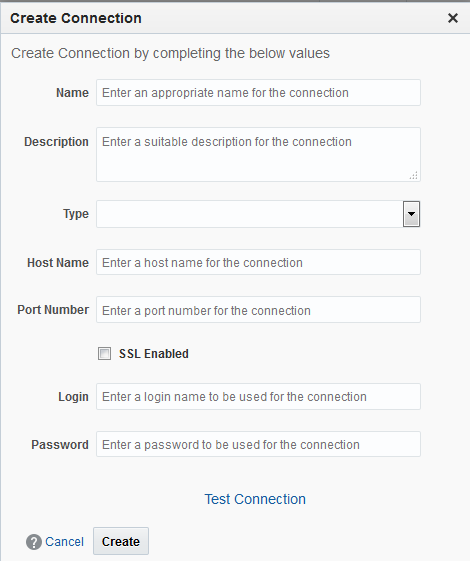 Create Connection Dialog