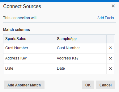 「ソースの接続」ダイアログ