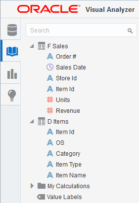 「データ要素」ペイン