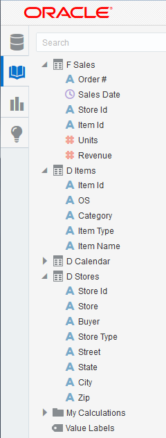 「データ要素」ペイン