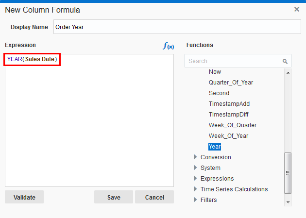 変数を置換するため列を追加した「新規列式」ダイアログ