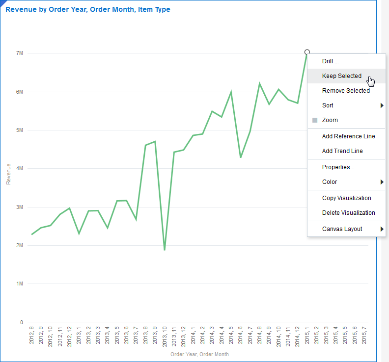 選択項目の保持