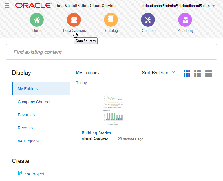 ホーム・ページで「データ・ソース」をクリックします。