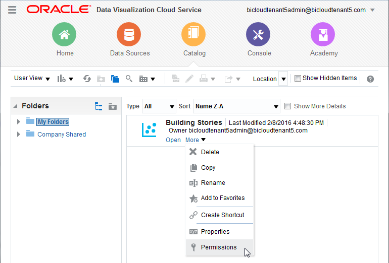 保存済項目に対する権限の選択
