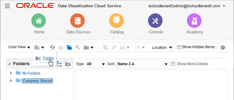 「新規」、「フォルダ」の順に選択します。