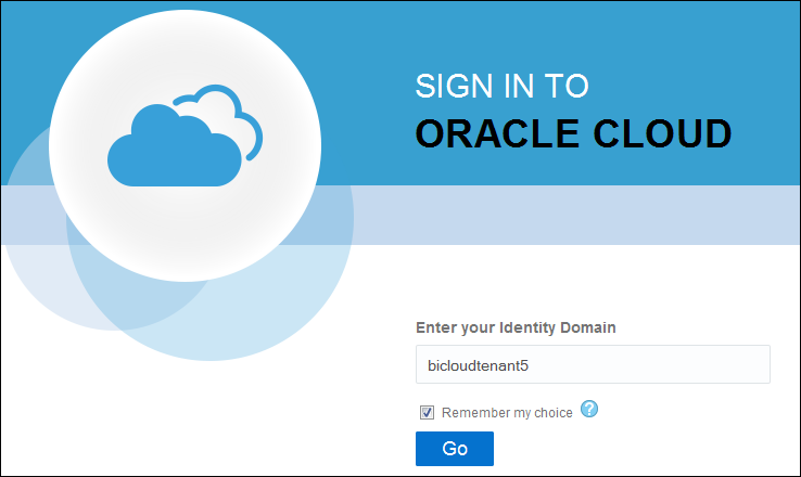 Oracle Cloudドメインへのサインイン
