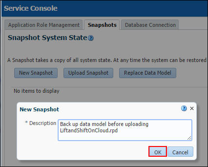 「New Snapshot」ダイアログ・ボックス 「New Snapshot」ダイアログ・ボックス