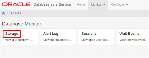 「Database Monitor」ページ