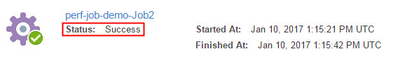 「Spark Jobs」ページ - perf-job-demo-Job2ステータス