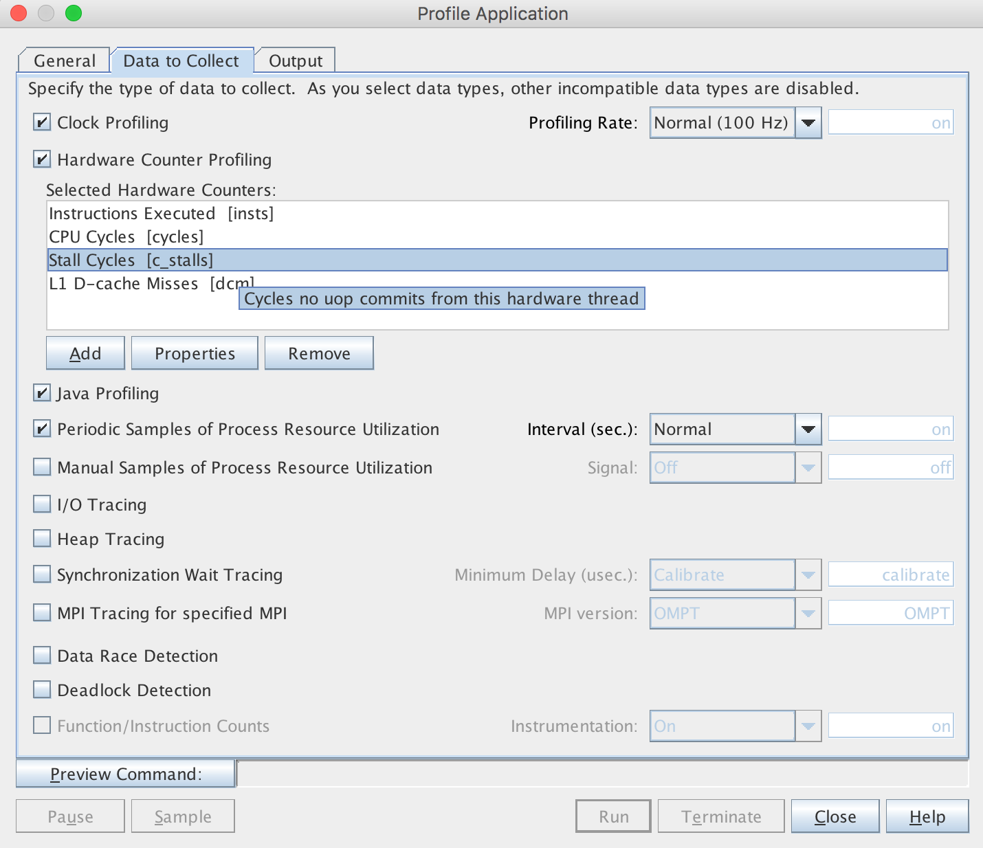 image:New Select Hardware Counter dialog box in Performance                                     Analyzer