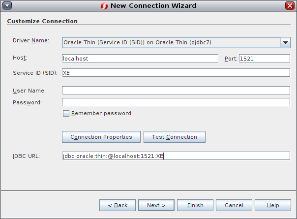 image:New Project wizard Master Table page for Oracle Database                                 Project