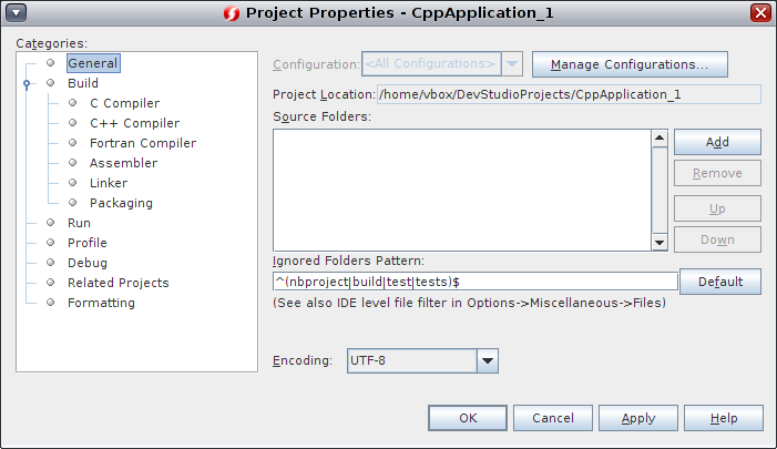 image:Project Properties dialog box